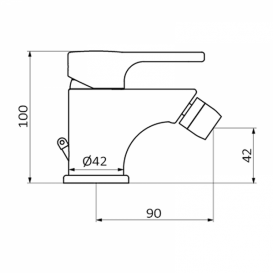 Смеситель для биде GRB Eco Prime с автоматическим донным клапаном однорычажный хром 15726150