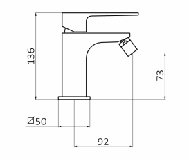 Смеситель для биде GRB Kala Black с донным клапаном черный 60712601