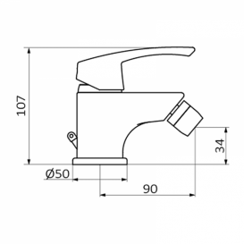 Змішувач для біде GRB Ten Pro одноважельний хром 10710500