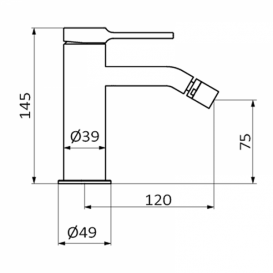 Смеситель для биде GRB Time однорычажный с донным клапаном хром 47712470