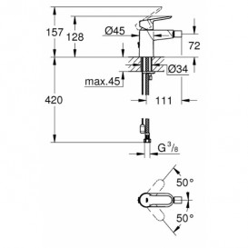 Смеситель для биде Grohe BauEdge однорычажный хром 23332000