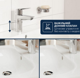 Смеситель для биде Grohe Dice однорычажный с донным клапаном хром 1018770000