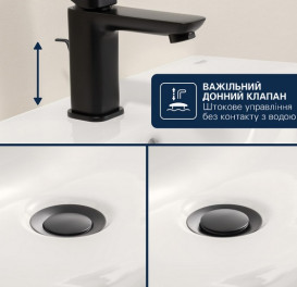 Смеситель для биде Grohe Dice однорычажный с донным клапаном черный матовый 1018772430