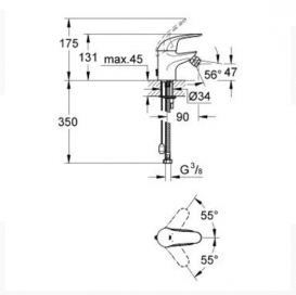 Змішувач для біде Grohe Euroeco змішувач хром 32882000