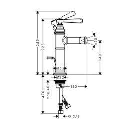 Смеситель для биде Hansgrohe Axor Montreux шлифованный никель 16526820