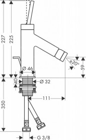 Смеситель для биде Hansgrohe Axor Starck с донным клапаном шлифованный черный хром 10211340