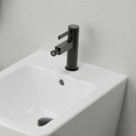 Змішувач для біде Hansgrohe Finoris з донним клапаном чорний матовий хром 76200340