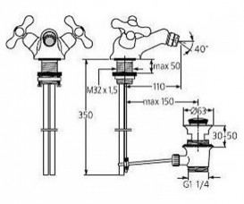 Змішувач для біде Ideal Standard Azimuth двухвентельний хром / бронза N9003GY