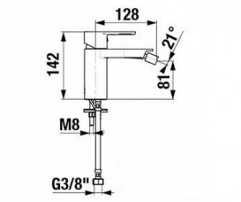 Смеситель для биде Jika Mio-N однорычажный хром H3411V10041101