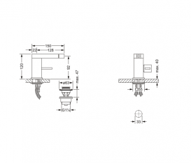 Змішувач для біде Jorger Acubo врізний одноважільний з донним клапаном хром JRG-621.10.111