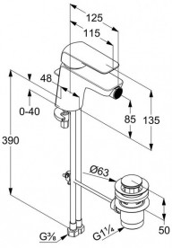 Змішувач для біде Kludi Ameo змішувач хром 412160575