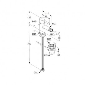 Смеситель для биде Kludi Bozz однорычажный матовый черный 385333976