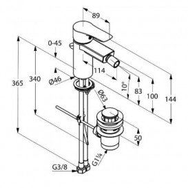 Смеситель для биде Kludi TERCIO однорычажный хром 384320575
