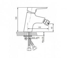 Змішувач для біде Koller Pool Twin з донним клапаном змішувач хром TN0300