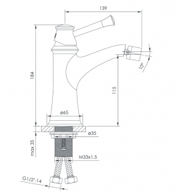 Змішувач для біде змішувач Imprese Podzimu Zrala бронза ZMK02170807