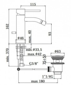 Смеситель для биде однорычажный Paffoni Light хром LIG 135 CR