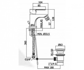 Змішувач для біде змішувач Paffoni Blu хром BLU 135 CR