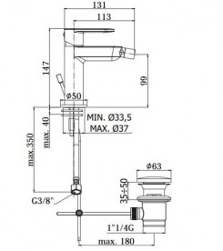 Смеситель для биде однорычажный Paffoni Candy хром CA 135 CR