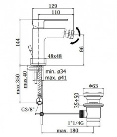 Змішувач для біде змішувач Paffoni Effe хром EF 135 CR