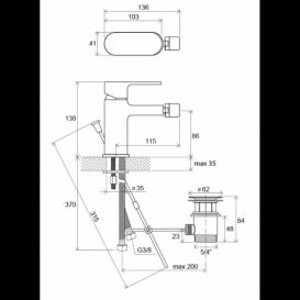 Змішувач для біде змішувач Ravak Chrome CR 055.00 з донним клапаном латунь хром X070055