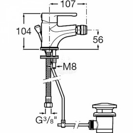 Смеситель для биде однорычажный Roca Arola с донным клапаном латунь хром A5A606AC0K