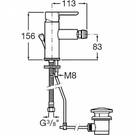 Змішувач для біде змішувач Roca Carelia з донним клапаном латунь хром A5A608AC0K