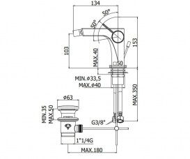Смеситель для биде PAFFONI ROCK RO 135 CR