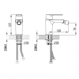 Змішувач для біде Primera Nika одноважельний хром 10130021