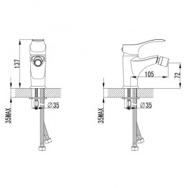 Змішувач для біде Primera Soft одноважельний хром 10130025