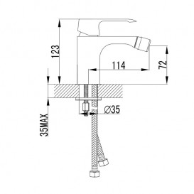 Смеситель для биде Primera Taho однорычажный хром 10130024