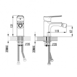 Смеситель для биде Primera Topic однорычажный хром 10130020