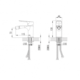 Змішувач для біде Primera Tyrol одноважельний хром 10130023