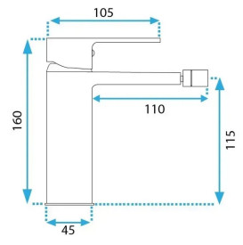 Смеситель для биде Rea Argus однорычажный черный REA-B6405