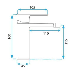 Смеситель для биде Rea Argus однорычажный матовое золото REA-B6411