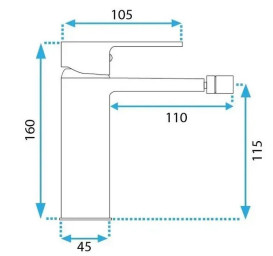Смеситель для биде Rea Argus однорычажный золотой REA-B9660