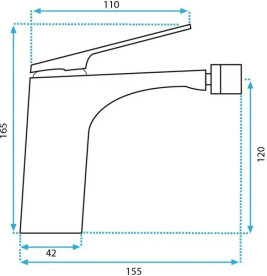 Смеситель для биде Rea Avalon однорычажный графит REA-B2700