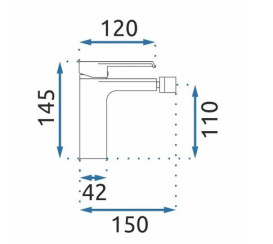 Змішувач для біде Rea Hass одноважільний матове золото REA-B9970