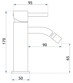 Змішувач для біде Rea Lungo одноважільний чорний матовий REA-B0667