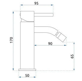 Змішувач для біде Rea Lungo одноважільний матова мідь REA-B1116
