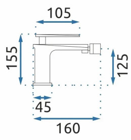 Смеситель для биде Rea Romano однорычажный черный REA-B9901
