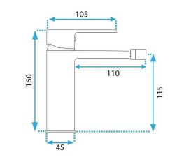 Змішувач для біде Rea Storm одноважільний чорний REA-B4120