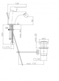 Змішувач для біде RESP CAESAR з донним клапаном хром 40.372 / A