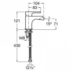 Смеситель для биде Roca L20 XL однорычажный A5A6B09C00