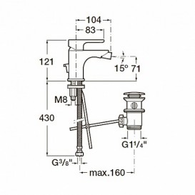 Змішувач для біде Roca L20 XL змішувач з донним клапаном A5A6A09C00
