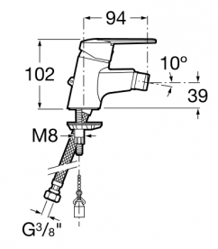 Смеситель для биде Roca Victoria-N однорычажный A5A6125C00