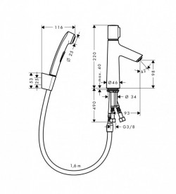 Змішувач для біде з гігієнічним душем Hansgrohe колекція Talis S хром 72291000