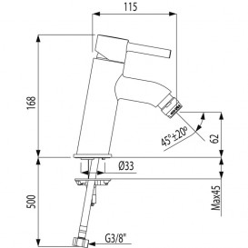 Смеситель для биде Tres Alplus однорычажный хром 20392001