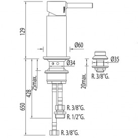 Смеситель для биде Tres Alplus однорычажный с небольшим душем хром 20313001