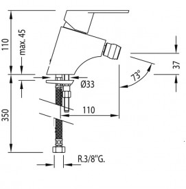 Смеситель для биде Tres BM-Tres однорычажный хром 139120