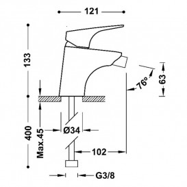 Смеситель для биде Tres Canigo однорычажный хром 21712001